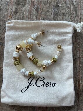 J Crew Multi Bead Hoop Earrings